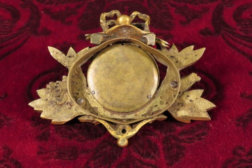 Miniature peinte de deux amours scene grivoise  fin XVIIIe - Louis XVI