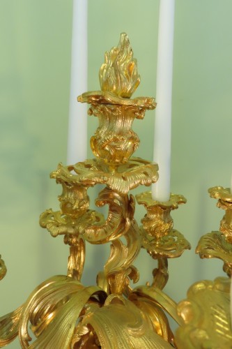Grande paire de candélabres en bronze - Napoléon III