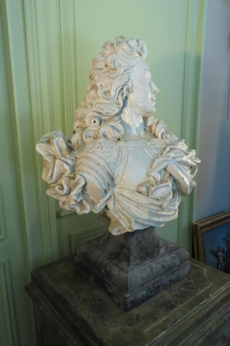 Grand Buste Sculpture en terre cuite vernissée - Sculpture Style 
