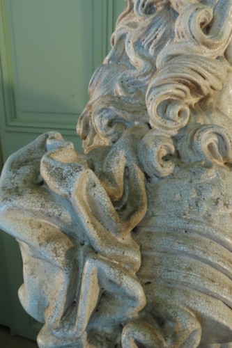 Grand Buste Sculpture en terre cuite vernissée - 