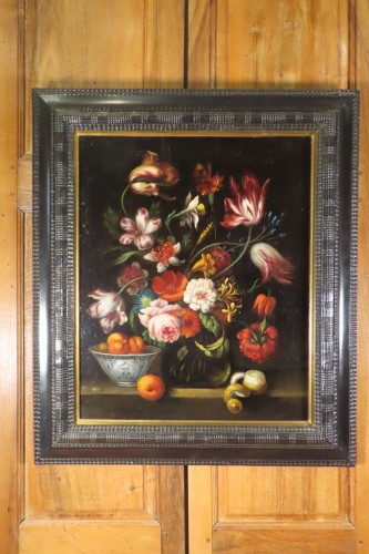 Antiquités - Bouquet de fleurs époque début XVIIIe siècle