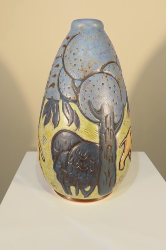 Mougin Nancy, André Legrand (1902-1947) Vase aux éléphants - Céramiques, Porcelaines Style Art Déco
