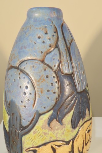 Antiquités - Mougin Nancy, André Legrand (1902-1947) Vase aux éléphants