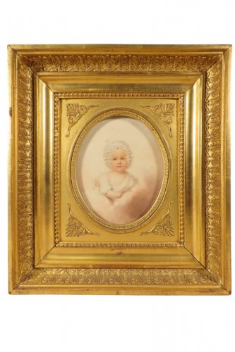 pOrTrAiT eN mInIaTuRe DeSsIn D’Un JeUnE eNfAnT e.w ThOmSoN - Epoque Restauration