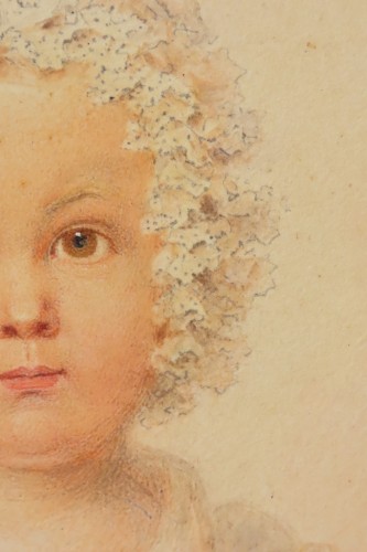 pOrTrAiT eN mInIaTuRe DeSsIn D’Un JeUnE eNfAnT e.w ThOmSoN - Epoque Restauration - Antiquaires Balzeau & Brion