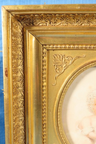 pOrTrAiT eN mInIaTuRe DeSsIn D’Un JeUnE eNfAnT e.w ThOmSoN - Epoque Restauration - Restauration - Charles X