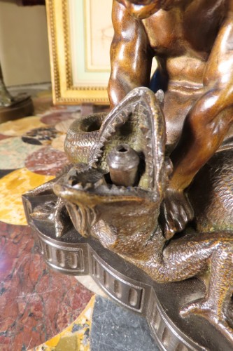 Diable allume cigares veilleuse en bronze fin XIXe - Antiquaires Balzeau & Brion