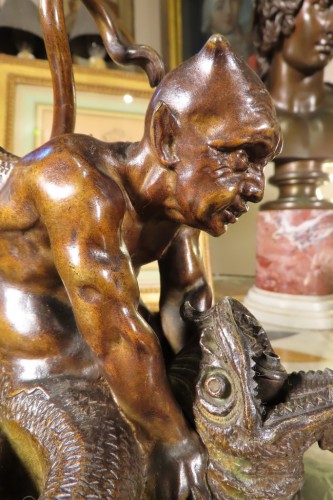 Diable allume cigares veilleuse en bronze fin XIXe - Napoléon III