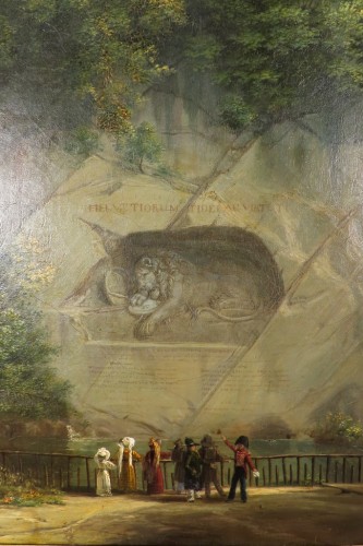 Tableau Monument Lion de Lucerne Suisse - Tableaux et dessins Style Restauration - Charles X