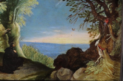 Paysage aux perroquets - Ecole Flamande du 17e siècle - Tableaux et dessins Style 