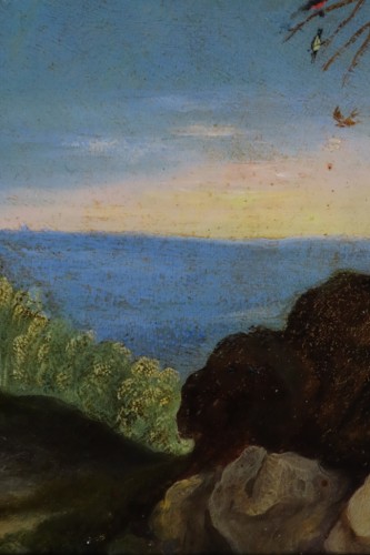 Tableaux et dessins Tableaux XVIIe siècle - Paysage aux perroquets - Ecole Flamande du 17e siècle