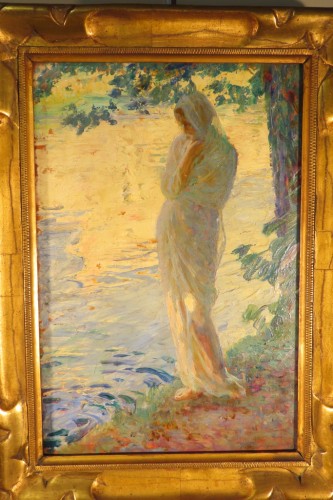 Paintings & Drawings  - Woman at the Water&#039;s Edge - Octave Guillonnet (1872-1967)