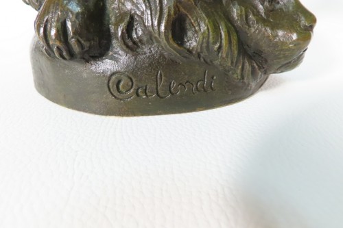 Femme nue en bronze argenté signé A. Calendi - Antiquaires Balzeau & Brion