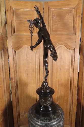 Mercure prenant son envol Bronze fin 19e d'après J. Bologne - Sculpture Style Napoléon III