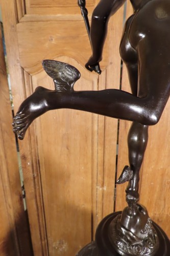 Mercure prenant son envol Bronze fin 19e d'après J. Bologne - Antiquaires Balzeau & Brion