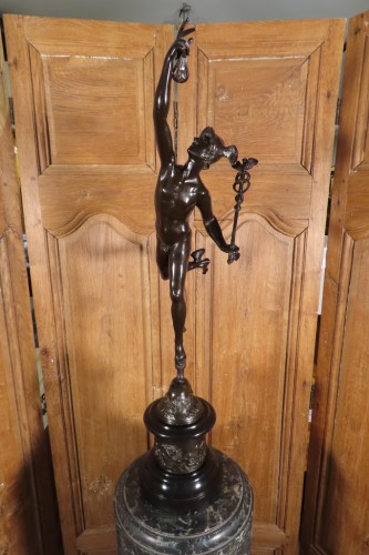 XIXe siècle - Mercure prenant son envol Bronze fin 19e d'après J. Bologne