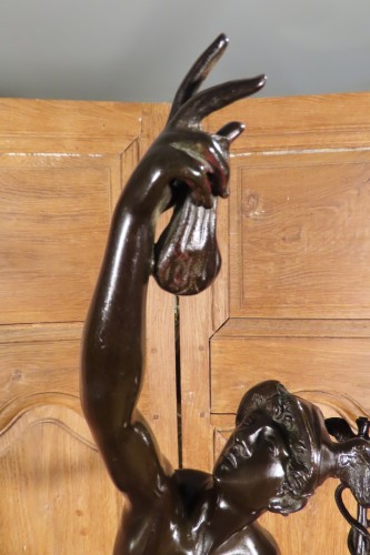 Antiquités - Mercure prenant son envol Bronze fin 19e d'après J. Bologne