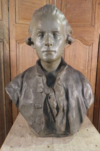 Buste de gentilhomme en terre cuite - Sculpture Style 