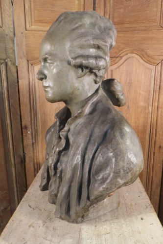 Sculpture Sculpture en Terre cuite - Buste de gentilhomme en terre cuite