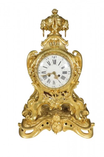 Pendule cartel à poser Napoléon III en bronze doré