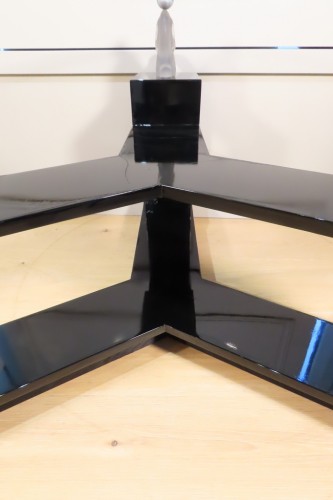 Mobilier Table & Guéridon - Table basse de salon en verre et laqué noir époque Art Déco