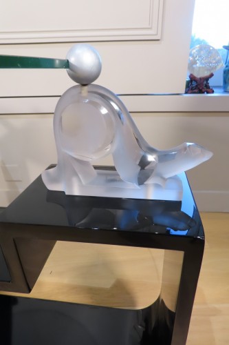 Antiquités - Table basse de salon en verre et laqué noir époque Art Déco