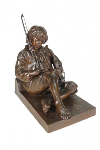 Jeune Violoniste endormi - Bronze fin XIXe sIècle