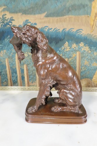 Chien de chasse à la bécasse - Ferdinand Pautrot (1832-1874) - Sculpture Style 