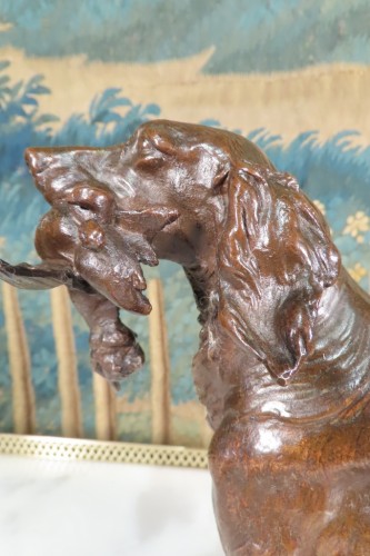 Sculpture Sculpture en Bronze - Chien de chasse à la bécasse - Ferdinand Pautrot (1832-1874)