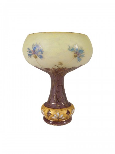 Daum Nancy - Vase coupe aux Bleuets rehaussé à l'Or