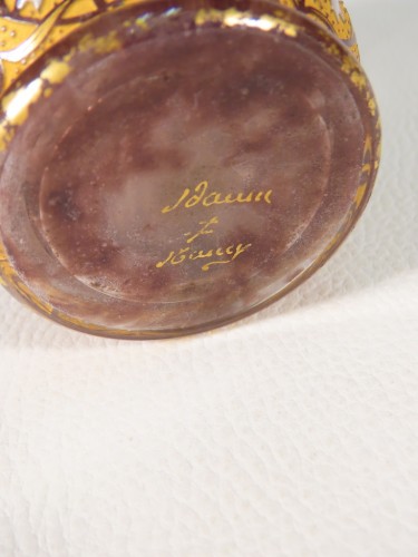 XXe siècle - Daum Nancy - Vase coupe aux Bleuets rehaussé à l'Or