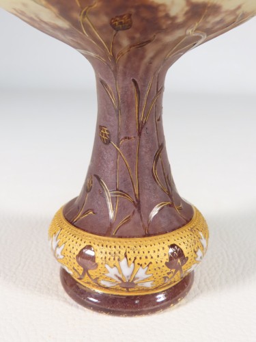 Daum Nancy - Vase coupe aux Bleuets rehaussé à l'Or - Art nouveau