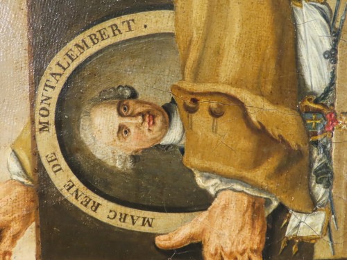 Tableaux et dessins Tableaux XVIIIe siècle - Le doyen des maîtres peintres et portrait de Montalembert, France fin 18e début 19e siècle