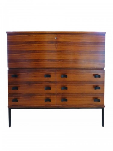 Meuble bureau secrétaire à hauteur d'appui vers 1960