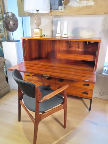 Meuble bureau secrétaire à hauteur d'appui vers 1960 - Années 50-60