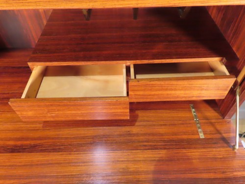Antiquités - Meuble bureau secrétaire à hauteur d'appui vers 1960