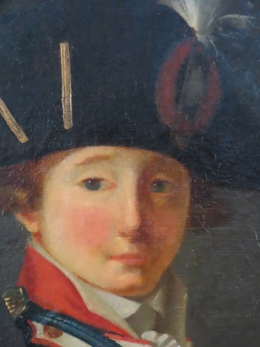 Portrait d'un jeune officier - fin XVIIIe siècle - Tableaux et dessins Style Louis XVI