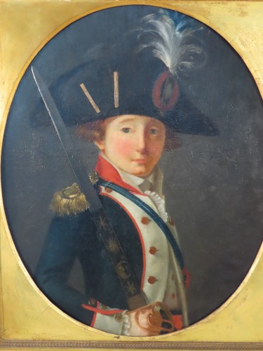 Antiquités - Portrait d'un jeune officier - fin XVIIIe siècle