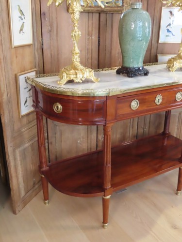 Console en acajou estampillé de Weber - Epoque Louis XVI - Mobilier Style Louis XVI