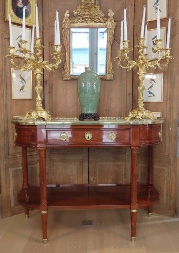 XVIIIe siècle - Console en acajou estampillé de Weber - Epoque Louis XVI