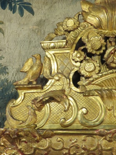 Miroirs, Trumeaux  - Grand miroir Régence en bois sculpté et doré