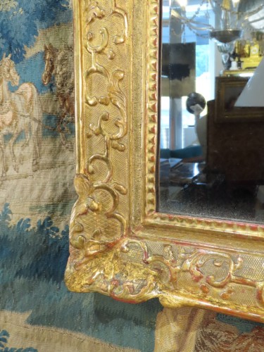 Grand miroir Régence en bois sculpté et doré - Antiquaires Balzeau & Brion