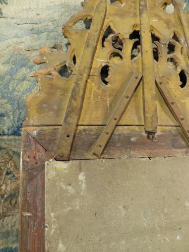XVIIIe siècle - Grand miroir Régence en bois sculpté et doré