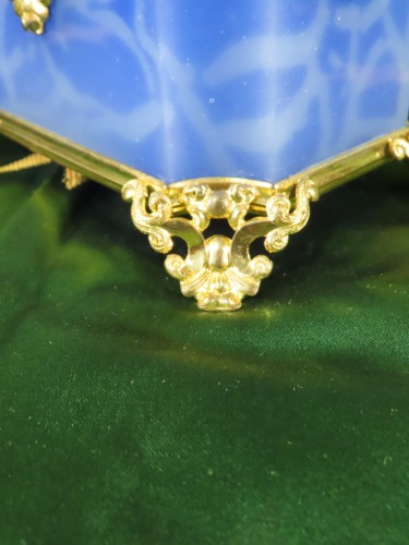 Boite coffret en opaline bleu époque Seond Empire - Antiquaires Balzeau & Brion