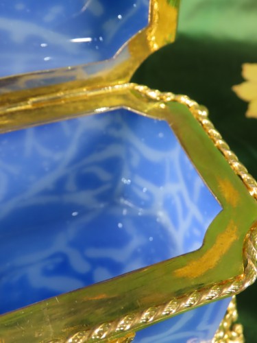 Boite coffret en opaline bleu époque Seond Empire - Napoléon III