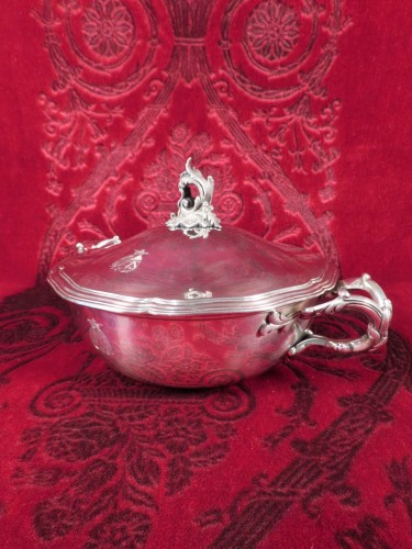 Legumier armorie en argent et couronne ducale - Argenterie et Arts de la table Style Napoléon III