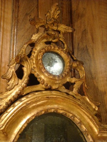 Paire de miroirs en bois doré Italie époque début XIXe - Antiquaires Balzeau & Brion