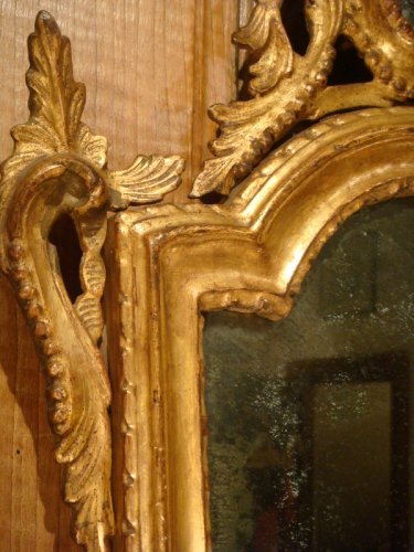 XIXe siècle - Paire de miroirs en bois doré Italie époque début XIXe
