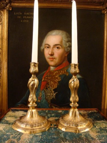 Paire de flambeaux en bronze doré du début XIXe siècle - Luminaires Style 