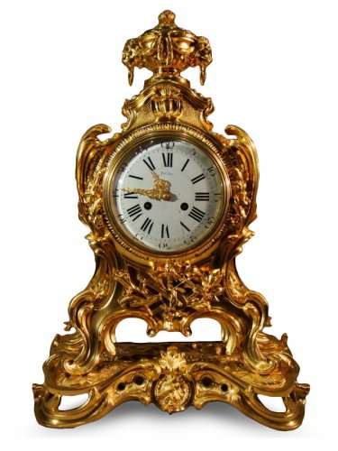 Grand Cartel Pendule en bronze doré